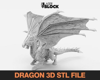 Dragon 3D STL Print File, 3D Stl File Dragon High Quality 3D Digital Printing STL File