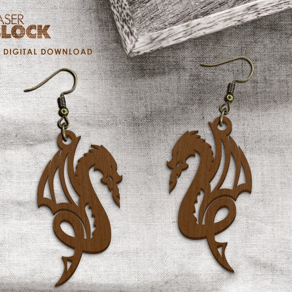 Laser Cut Earring Dragon Earring SVG Laser Cut Files