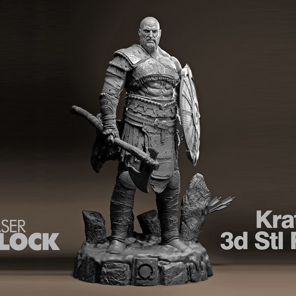 Kratos God of War Ragnarok 3D STL Print File, Kratos Gow Ragnarok High Quality 3D Digital Printing STL File