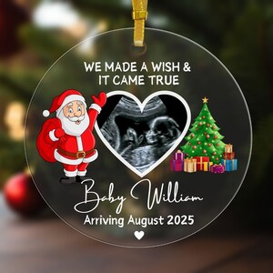 Personalized Baby Ultrasound Ornament,Christmas Pregnancy Ornament,Ultrasound Ornament for Grandparents,Sonogram Ornament,
