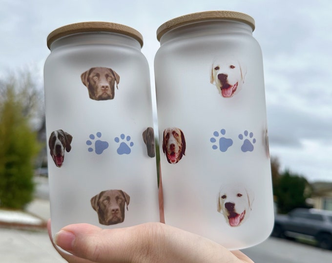 Custom Pet Glass,Custom Pet Portrait,Custom Pet Gift,Custom Cat Mug,Custom Dog Mug,Gift for him,Dog Mom Gift,Father's Day gift,Mother's Day