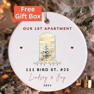 Personalized Apartment Ornament, Custom Address Names Year First Apartment Christmas Ornament Gifts First Apartment First Christmas Together