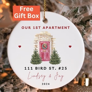 Personalized Apartment Ornament, Custom Address Names Year First Apartment Christmas Ornament Gifts First Apartment First Christmas Together