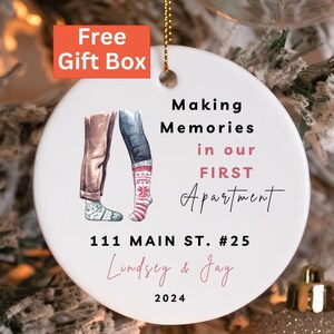 Personalized Apartment Ornament, Custom Address Names Year First Apartment Christmas Ornament Gifts First Apartment First Christmas Together