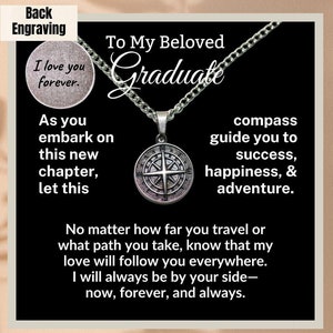 Personalized Grandson Compass Necklace from Grandma,Grandson Graduation Gift from Grandpa,Grandson Graduation,Grandson Graduate Gift