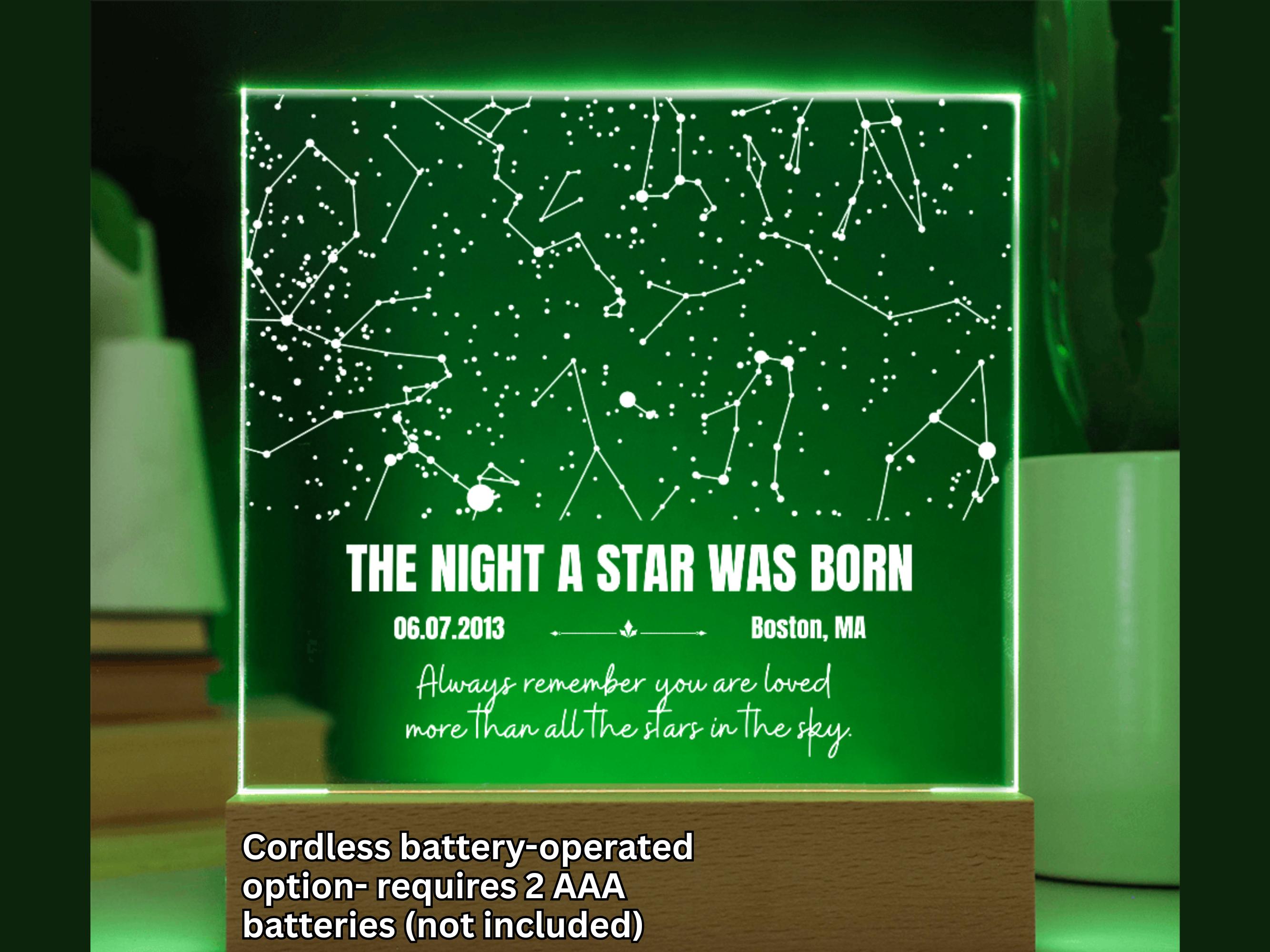 Custom Birthday Star Map,star LED Map Light,personalized Birthday Gift ...