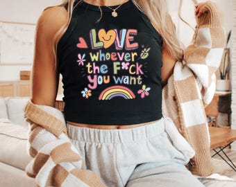 Love Whoever You Want Tank Top LGBTQIA,Gay Shirt,Lesbian Shirt,Lesbian Baby Tee,LGBTQ Shirt,Subtle Pride Merch,Queer Shirt,Genderfluid Shirt