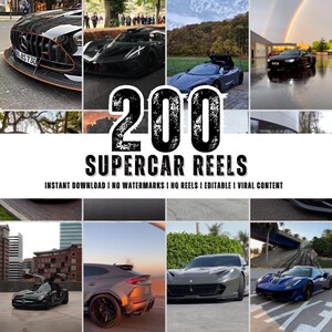 200 Instagram Faceless Supercar Reels - Luxury Car Reels - Car Videos - Instagram Templates - Youtube Shorts - TikTok Video Templates