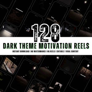 128 Instagram Dark Themed Motivational Reels - Dark Themed Motivational Videos - Instagram Templates - Youtube Shorts Videos - Tiktok Videos