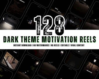 128 Instagram Dark Themed Motivational Reels - Dark Themed Motivational Videos - Instagram Templates - Youtube Shorts Videos - Tiktok Videos