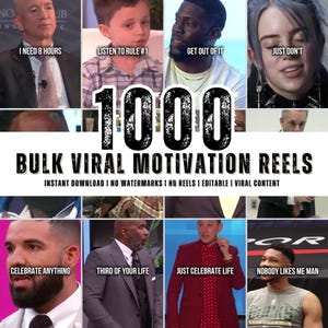 1000 Instagram Bulk Viral Motivational Reels - Viral Motivational Videos - Instagram Templates - Youtube Shorts Videos - Tiktok Videos