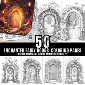 50 Zauberhafte Feentüren Ausmalbilder für Kinder & Erwachsene Spaß und Entspannung PDF Malbuch für Kreativität Sofort-Download