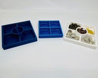 Plateau de ressources pour jeux de société - plateaux, plateaux de rangement, perles, organisateurs de jetons, accessoires, jeux de société, meeples, embout