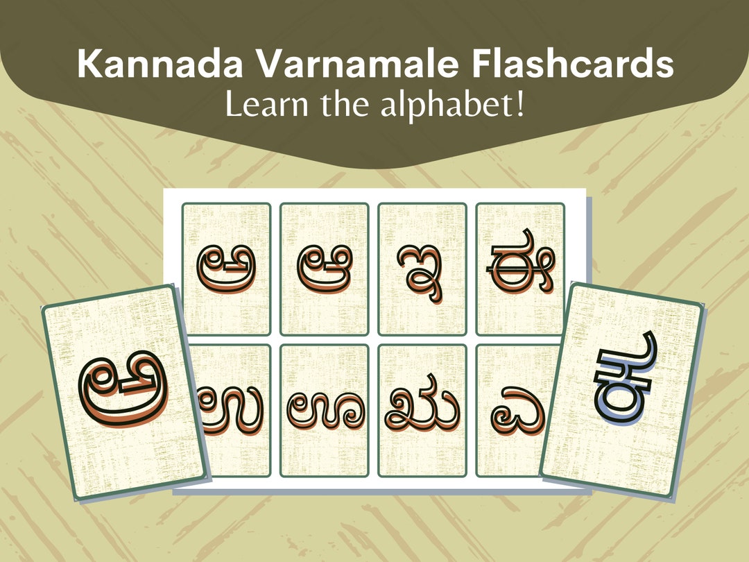 Kannada Alphabet/varnamale Printable Flashcards Language Learning