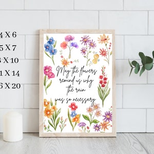 May the Flowers Remind Us - Floral Art Print - Digital Download - Inspirational Quote - Floral Wall Decor - Wildflower Art Print - Spring