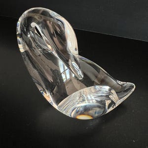 1970's Steuben Goose Crystal Figurine by Lloyd Atkins