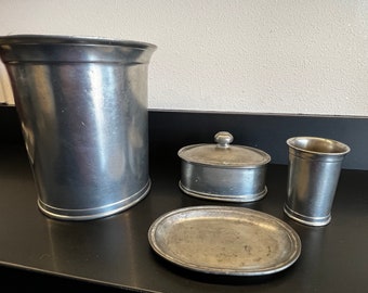 Vintage Labrazel Pewter 4 pc Bath Set - Bravo pattern