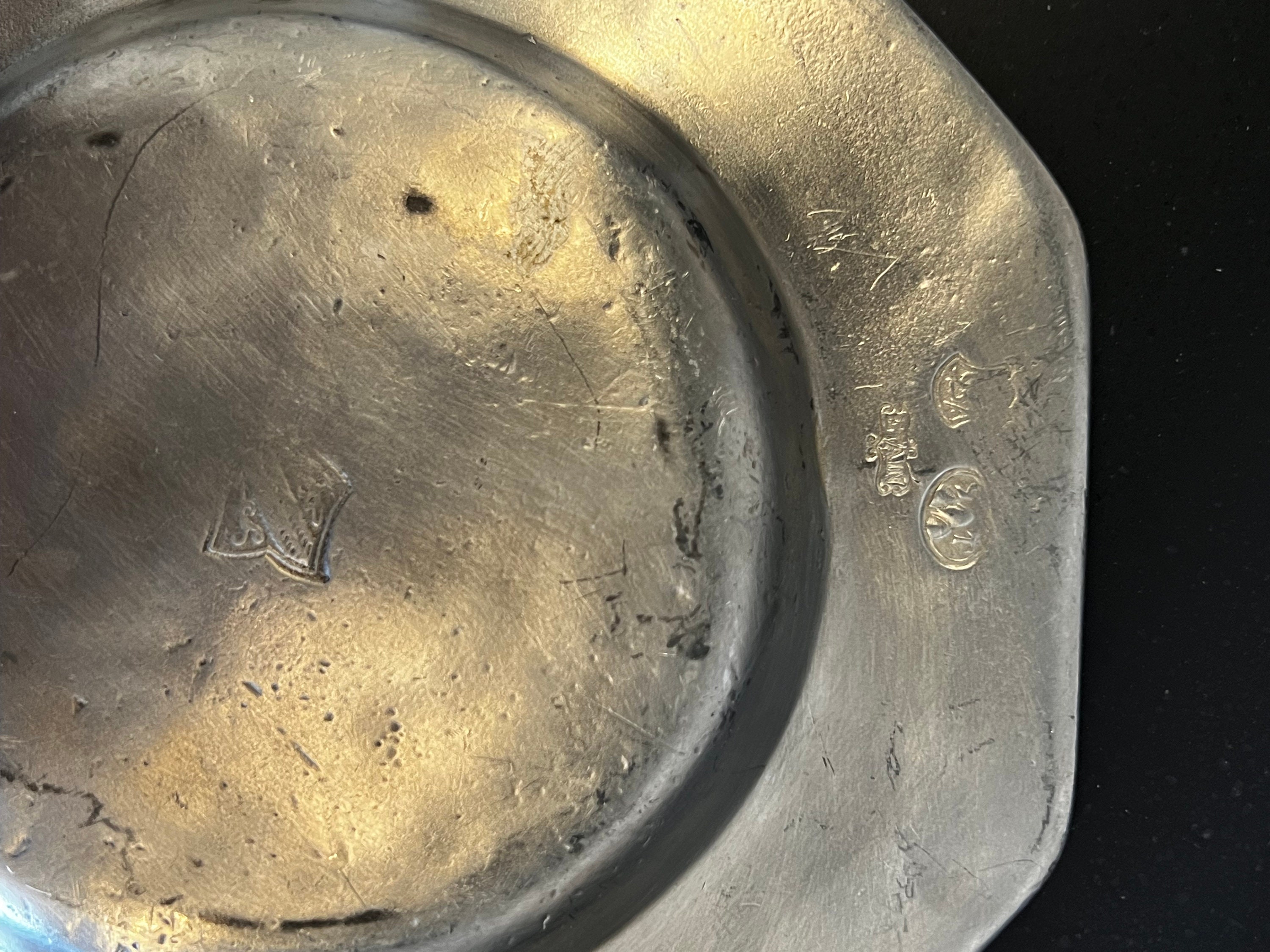 Vintage Match Pewter Octagonal Bottle Coaster Etsy