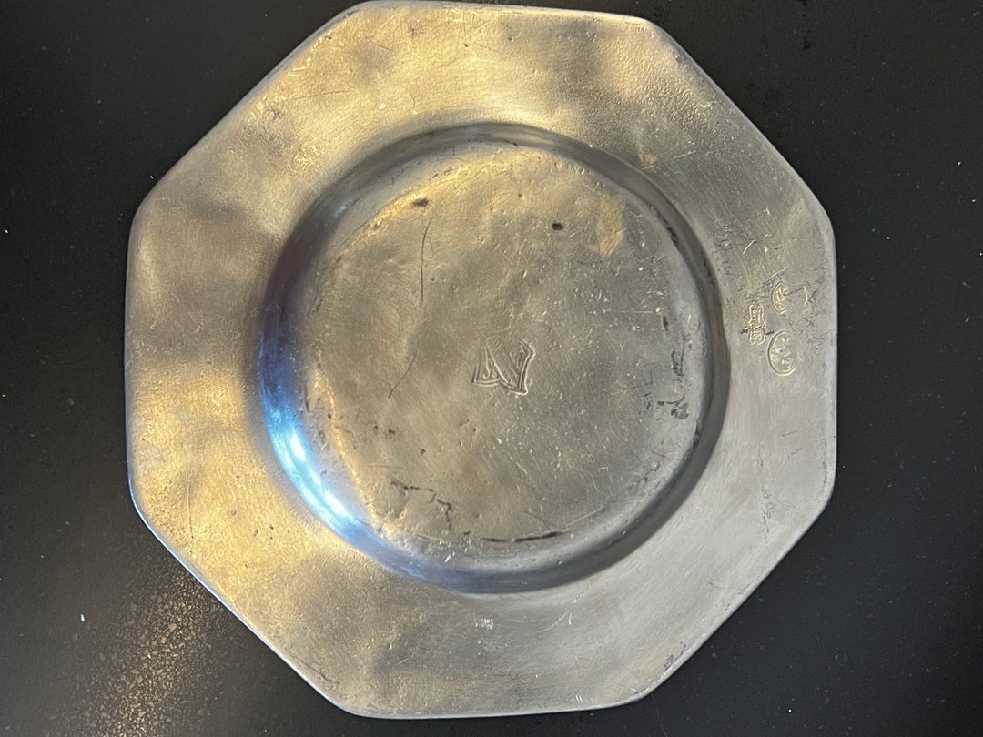 Vintage Match Pewter Octagonal Bottle Coaster Etsy