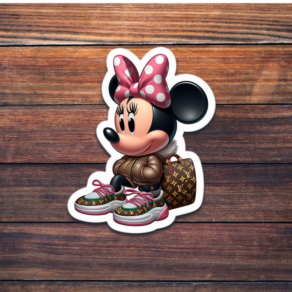 Minnie Mouse Vinyl Sticker Minnie Mouse Louise Vuitton Sticker Disney Lover Sticker Minnie Mouse Fashion Sticker