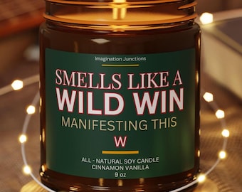 Vela con el aroma de una victoria salvaje / Vela del día del partido de la suerte de Minnesota / Vela de soja / Regalo para un fanático salvaje / Regalo de la NHL / Decoración del día del partido de Minnesota / NHL