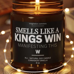 Smells Like A Kings Win Candle | Los Angeles Lucky Game Day Candle | Soy Candle | Kings Fan Gift | NHL Gift | Los Angeles Game Day Decor