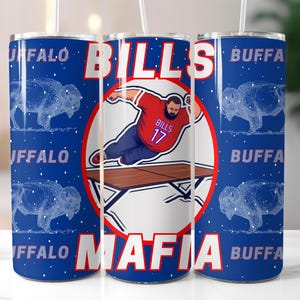 Buffalo Tumbler, 20oz, Buffalo Bills Tumbler, Josh Allen Tumbler, Snow football Tumbler, Gift for dad, Red White Blue, PNG Digital Download