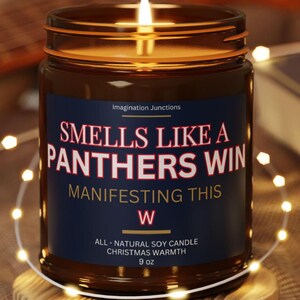 Smells Like A Panthers Win Candle | Florida Lucky Game Day Candle | Soy Candle | Panthers Fan Gift | NHL Gift | Florida Game Day Decor | NHL