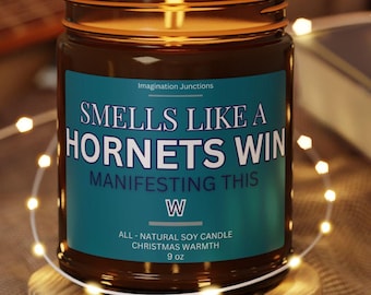 Hornets Win Soy Candle | Charlotte Game Day Decor, NBA Gift