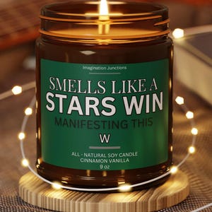 Smells Like A Stars Win Candle | Dallas Lucky Game Day Candle | Soy Candle | Stars Fan Gift | NHL Gift | Dallas Game Day Decor | Hockey Benn