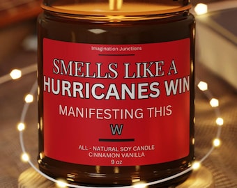 Vela de soja para la victoria de los Hurricanes / Regalo para el día del partido de Carolina