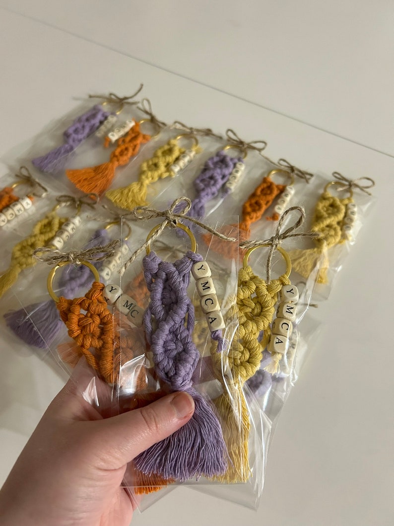Personalized Macrame Keychains - Custom Name Wedding Favors - Baby ...
