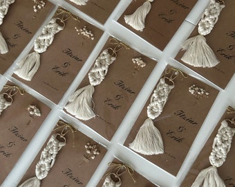 Personalized Macrame Keychain Favors: Boho Wedding & Shower Gifts