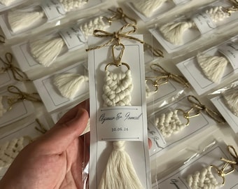 Personlig makraményckelring: Boho bröllop, babyshowergåva