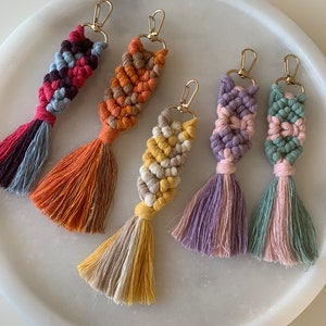 Colorful Macrame Keychain - Customized Boho Key Chain for Gifts and Favors