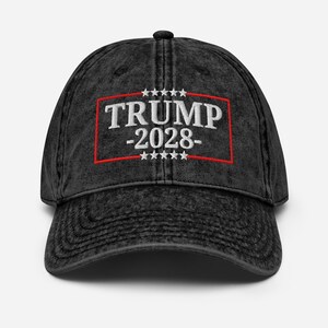 Trump 2028 45 47 48 Vintage Cotton Twill Cap