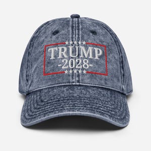 Trump 2028 45 47 48 Vintage Cotton Twill Cap