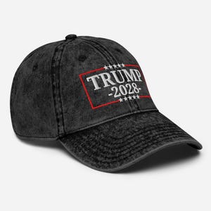 Trump 2028 45 47 48 Vintage Cotton Twill Cap