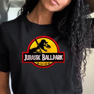 Jurassic BallPark, Baseball Themed Jurassic Park,  Short Sleeve Tee