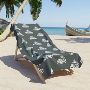 Star Tour, 30&quot;x60&quot; or 36&quot;x72&quot;, Grey Beach Towel