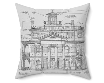 Haunted Mansion Blueprints Double Sided, Pillow Cover, 4 Size Options, Disneyland Decor