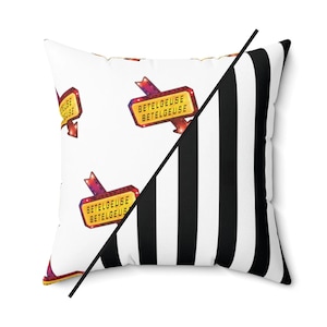 Beetlejuice Stripes and Betelgeuse Neon Sign, Double Sided, Pillowcase Cover, 4 Size Options