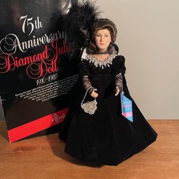 75th Anniversary Diamond Jubilee Doll, a Limited Edition by the Effanbee Doll Company, and Elegant Lady in an Evening Ensemble