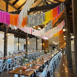 Wedding Decor, Plastic Fringe Ceiling Install, Voluminous Fringe Garlands,  Fringes, Party Decor, Fringe Garland, Fringe 