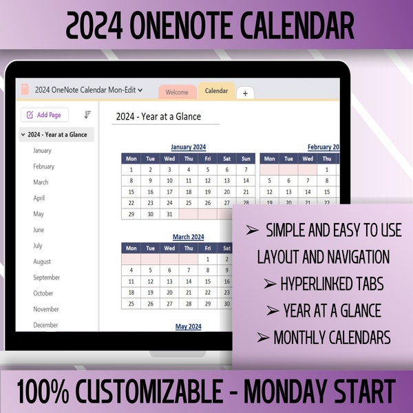 Onenote Calendar Etsy