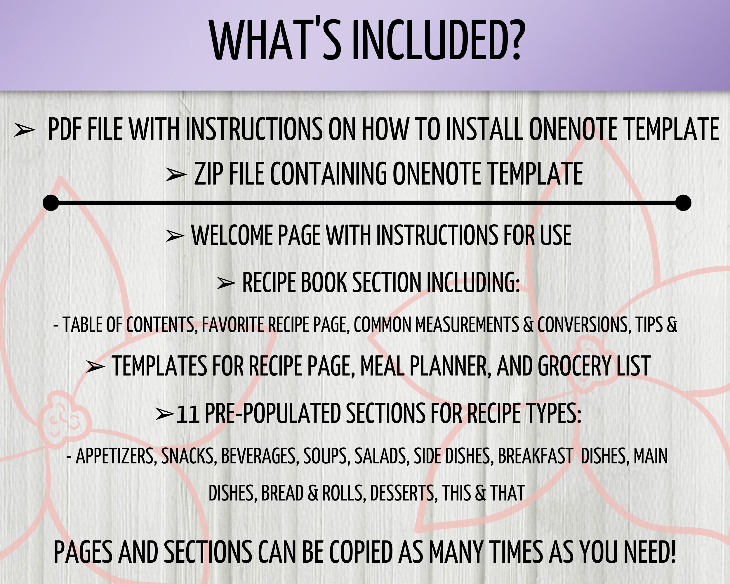 Digital Recipe Book Onenote Recipe Book Template 100 Editable 