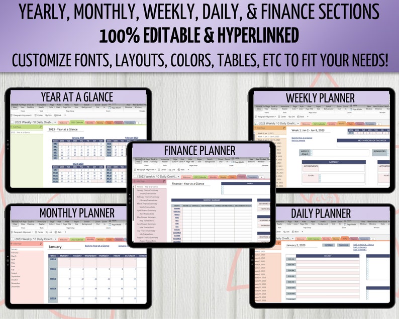 2023 Onenote Planner Onenote Digital Planner Template 2023 Etsy
