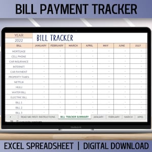 Monthly Bill Payment Tracker, Printable Bill Payment Checklist, Bill Planner,  Monthly Bill Log, Pay Checklist Organizer, Budget Planner 