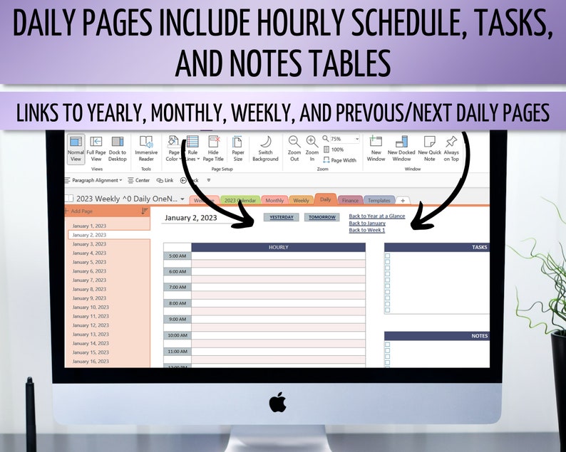 2023 Onenote Planner Onenote Digital Planner Template 2023 Etsy