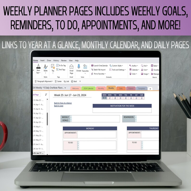 2024 Onenote Planner Onenote Digital Planner Template 2024 Etsy Australia